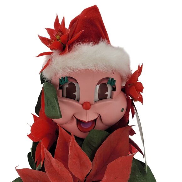 Vintage Talking Red Poinsettia Holiday Fun Telco Motion Activated 1998 - Read - Picture 5 of 9